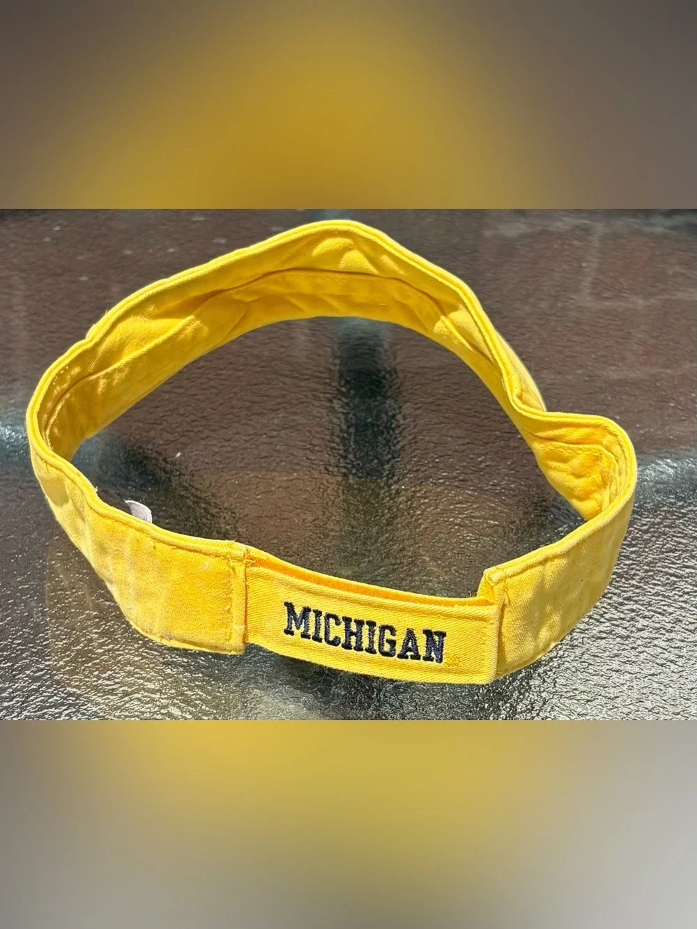 Vintage Y2K Nike University of Michigan Wolverines NCAA Strapback Visor Hat OSFA - Picture 5 of 8